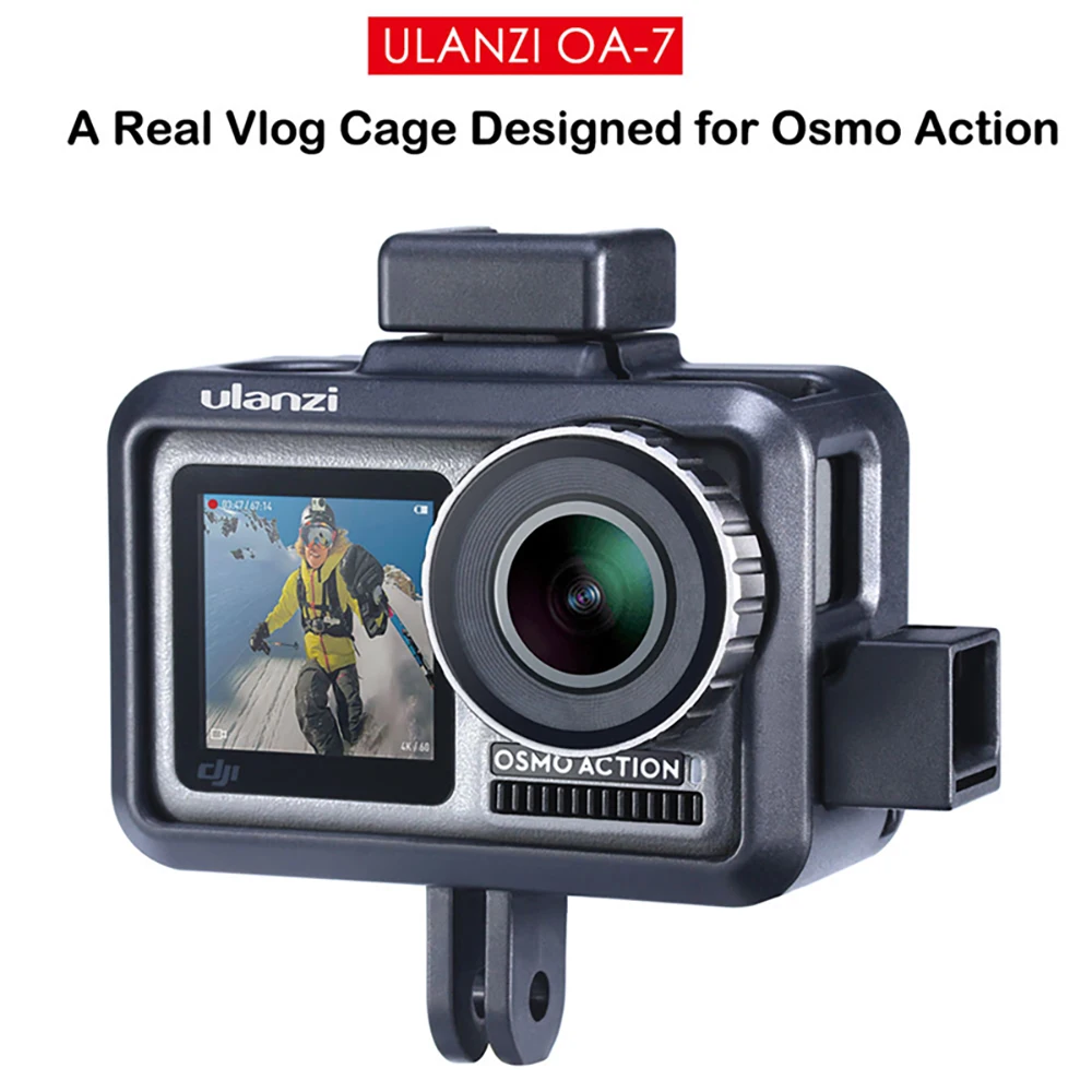

ULANZI OA-7 Plastic Camera Cage Protective Case Stabilizer Clip Clamp Vlog Cold Shoe Mount Frame For DJI OSMO Action Camera
