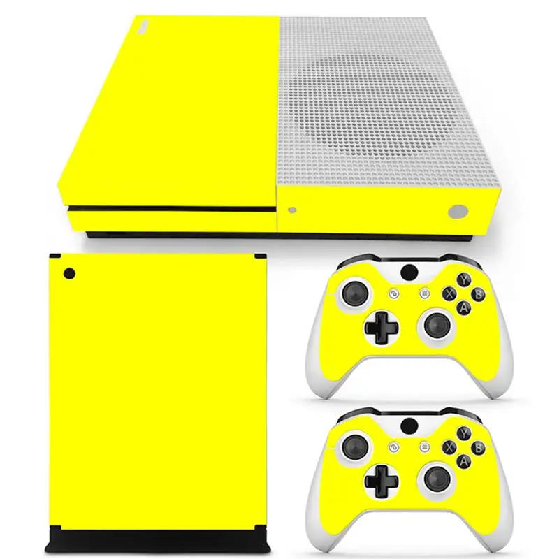 Yellow Full Cover Decals For Xbox One Slim Console + 2 Controller