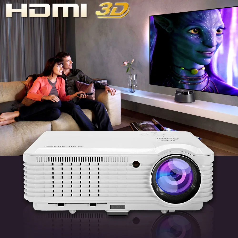 

CAIWEI LED Projector Home Cinema Theater Beamer Full HD Video Game Movie Digital TV Proyector 1080p with HDMI USB VGA 4500LM