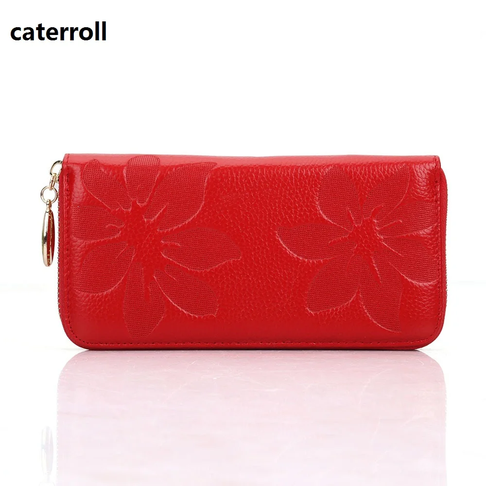 

wallet women genuine leather long wallets floral pattern ladie wallets and purses luxury brand money bag