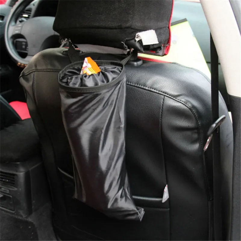 Oxford Black Seat Organizer Bags Car Trash Can Bin Garbage Waterproof