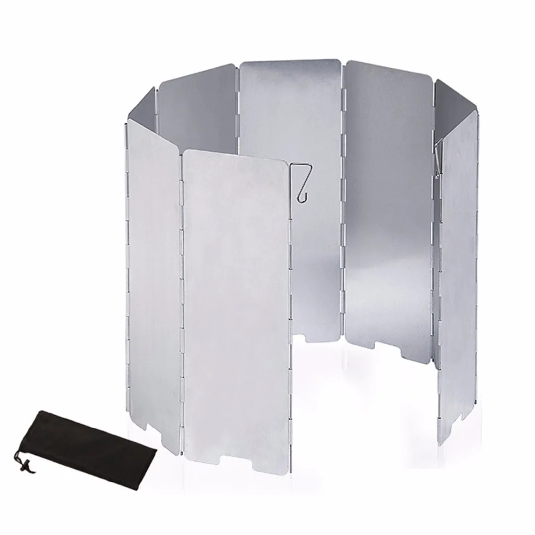Foldable Outdoor Camping Gas Stove 9 Plates Wind Shield Wind Screen Cooker Picnic BBQ Camping Equipment Aluminium Alloy