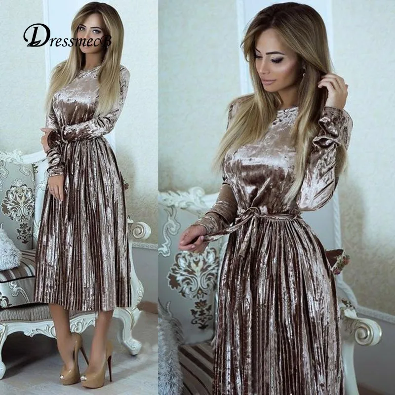 DRESSMECB England Style Sexy Spring Dress Women High Waist Draped Solid
