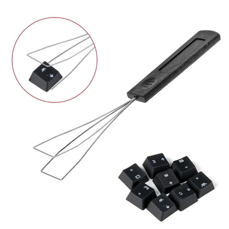 Steel Wire Keyboard Key Keycap Puller Plastic Handle Remover With