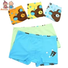 5 шт./партия, детское хлопковое нижнее белье для мальчиков трусы-боксеры с цветным медведем для мальчиков TNM0127