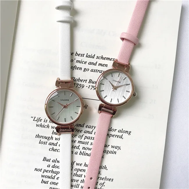 Ulzzang, модные брендовые женские часы-браслет, ретро коричневые винтажные кожаные часы, женские кварцевые часы, повседневные женские наручные часы