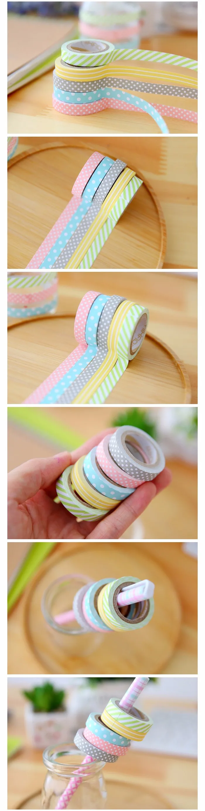 12 упак./лот Карамельный Цвет Радуга Washi лента клейкая лента DIY Скрапбукинг Стикеры этикетки клейкая лента