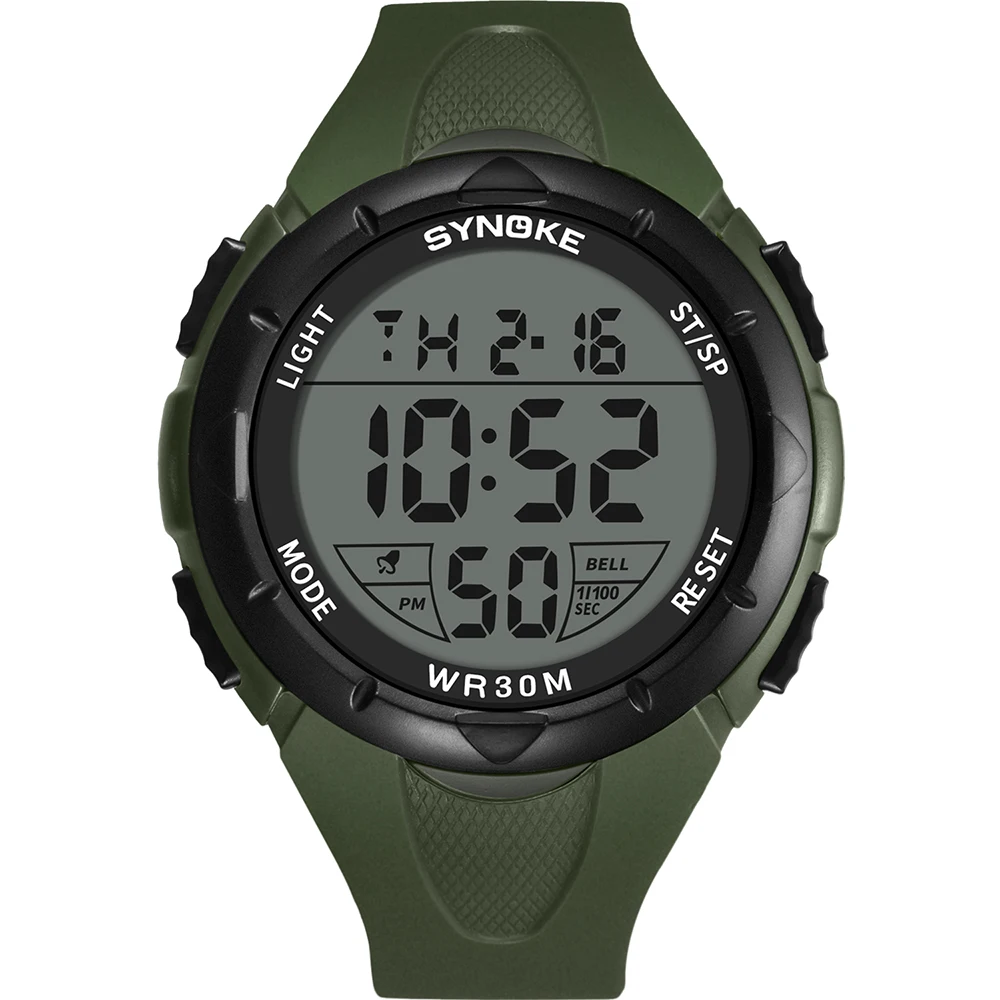 SYNOKE 9005 Sport Watch LED Digital Watch Alarm Luminous Second Timing