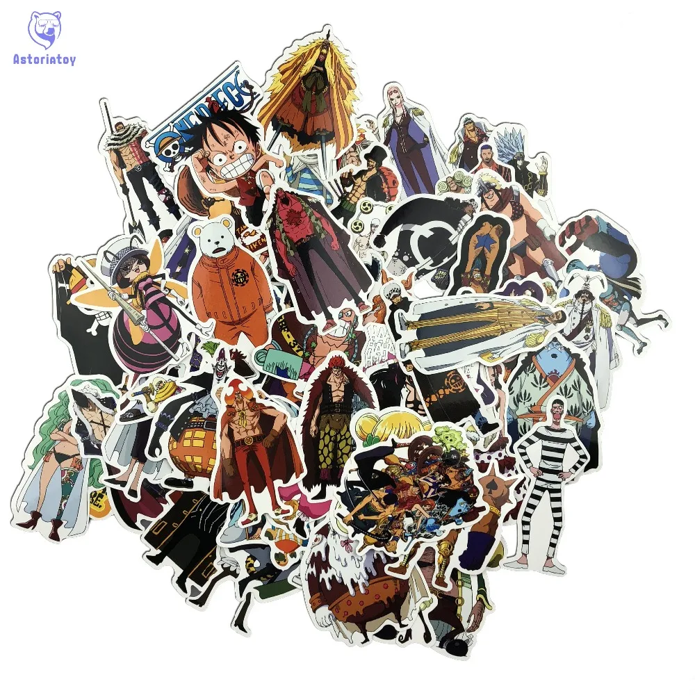 

75 Pcs/Lot Anime 2018 ONE PIECE Luffy Stickers For Car Laptop PVC Backpack Home Decal Pad Bicycle PS4 waterproof Decal