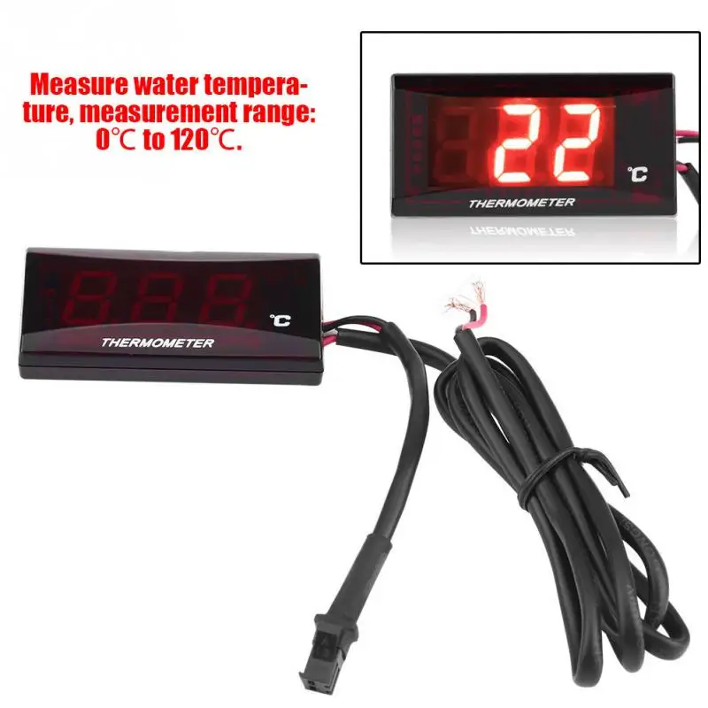 Универсальный цифровой термометр для мотоцикла, измеритель температуры воды для гоночного скутера Koso, красный светодиодный измеритель температуры воды - Цвет: Красный