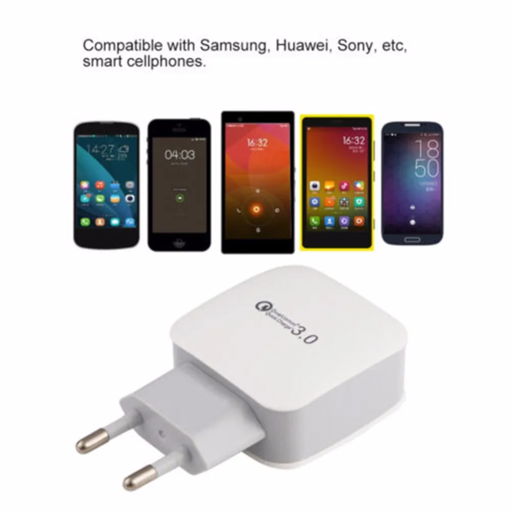QC 3.0 سريع سريعة تهمة USB للهاتف المحمول مهايئ شاحن السفر ستريت شحن رئيس التوصيل ل فون 6 7 8 سامسونج الهاتف الذكي