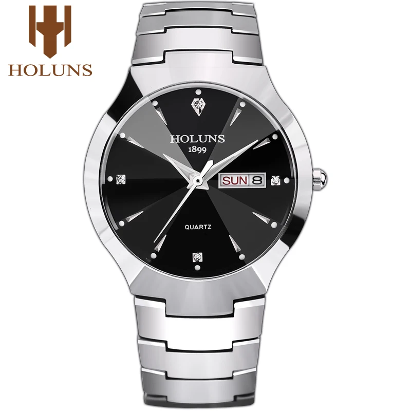 Мужские часы 2020 Holuns Tungsten Steel мужские кварцевые брендовые Роскошные повседневные