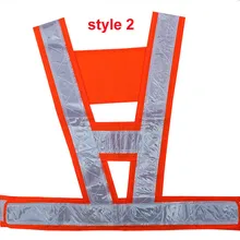 100 шт./лот взрослых сигнальный жилет v-образный светоотражающий жилет безопасности транспортный жилет