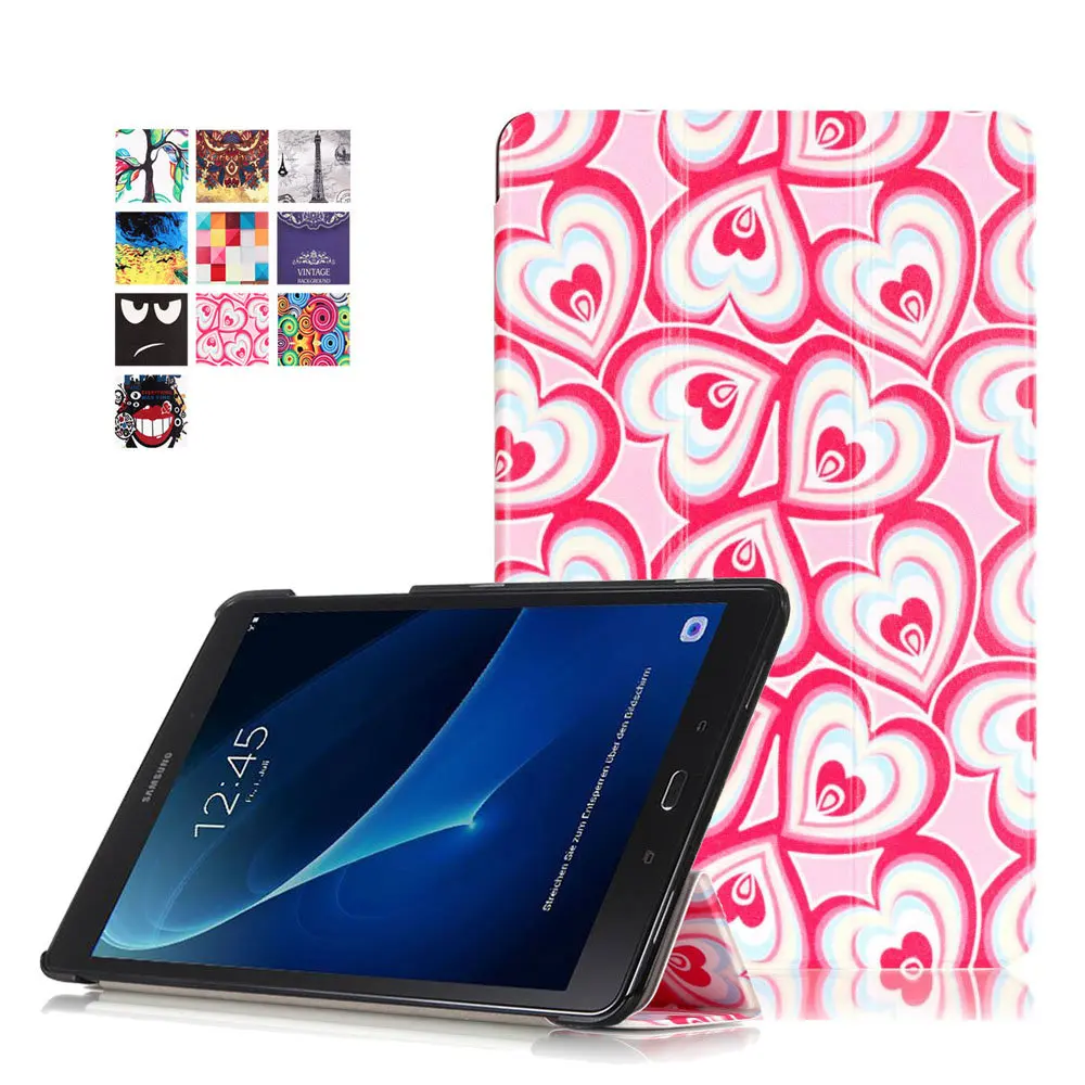 Colorful Painting Tablet PC Protective Case For Samsung Galaxy Tab A 10.1 T580 T585 Capa Flip PU