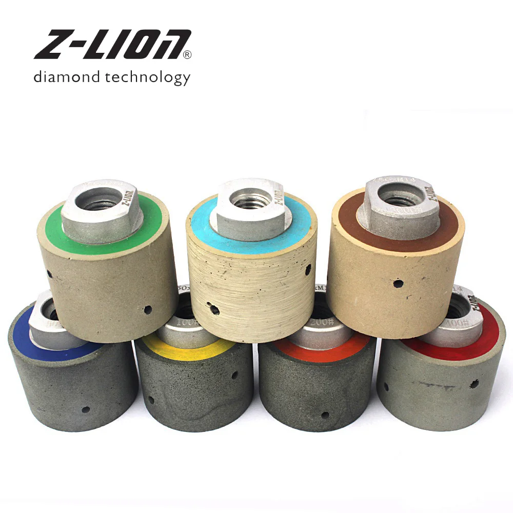 Z LION 2" Diamond Polishing Drum Wheels 7pcs/Set 50mm Wet Resin Bond