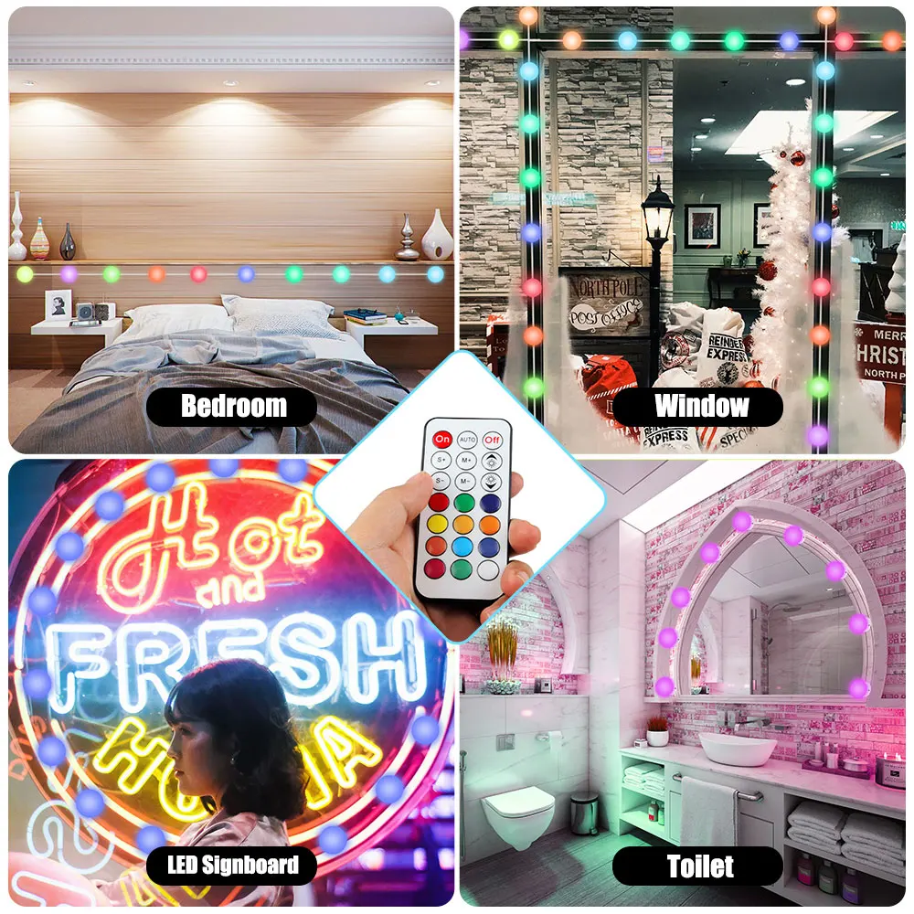 

LED Light Bulbs Kit USB Charging Port Cosmetic Lighted Makeup Mirror Vanity Make up Mirrors Bulb Adjustable Brightness lights