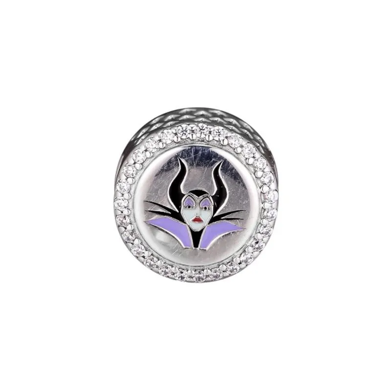 

100% 925 Sterling Silver Features Maleficent and ''Mistress of all evil'' Charm Bead Fits Pandora Bracelets DIY Making Jewelry