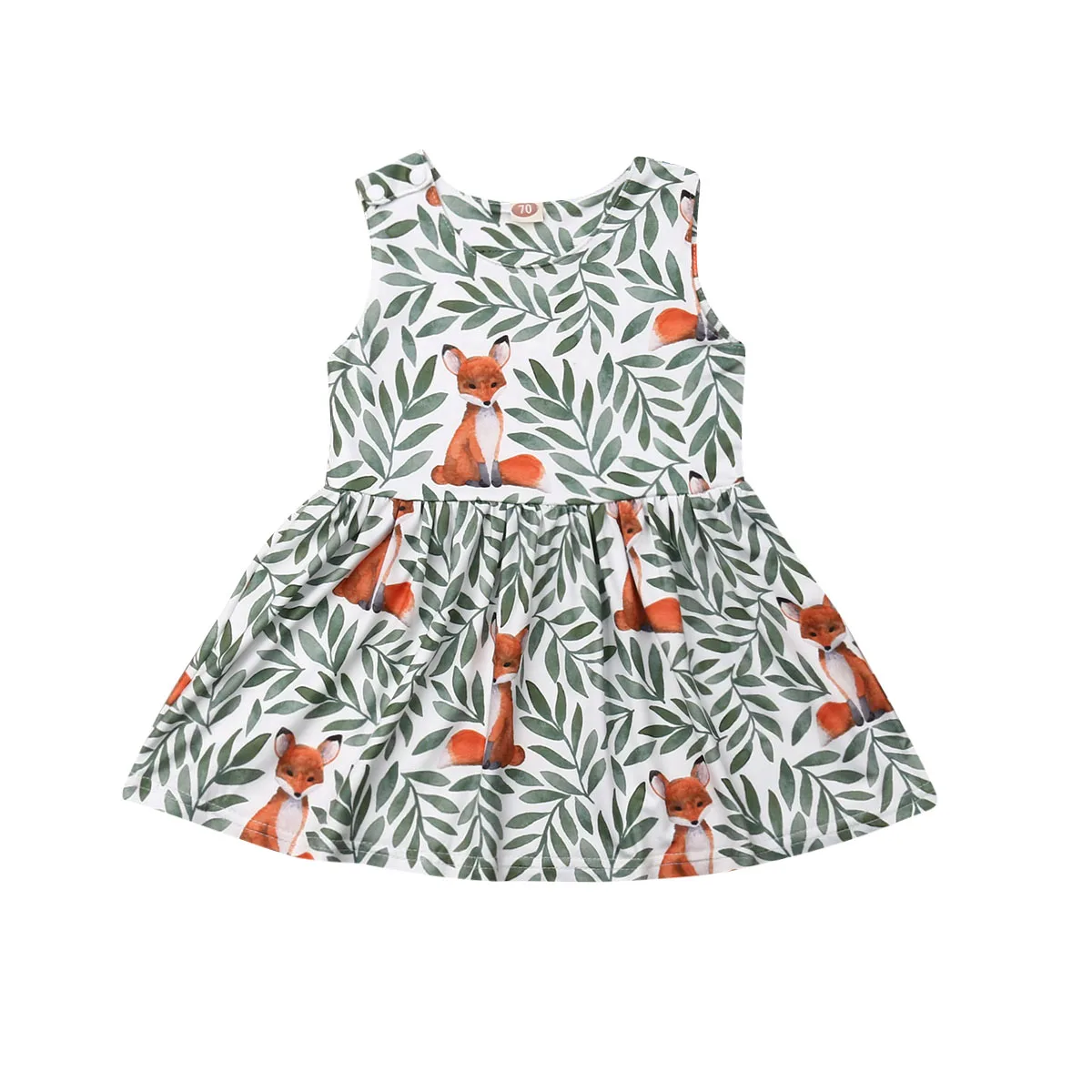 Летнее платье; Новинка г.; праздничные вечерние платья без рукавов для маленьких девочек с рисунком лисы и цветов; праздничные платья сарафан Одежда