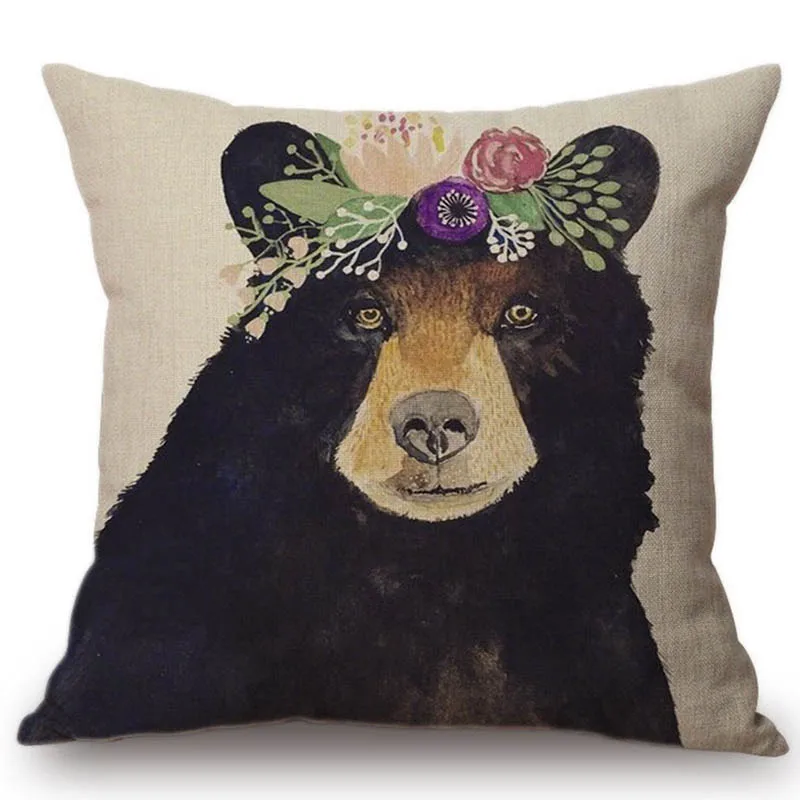 Наволочка из полиэстера и льна с изображением совы|cushion cover|throw pillow coverschair cushion cover |