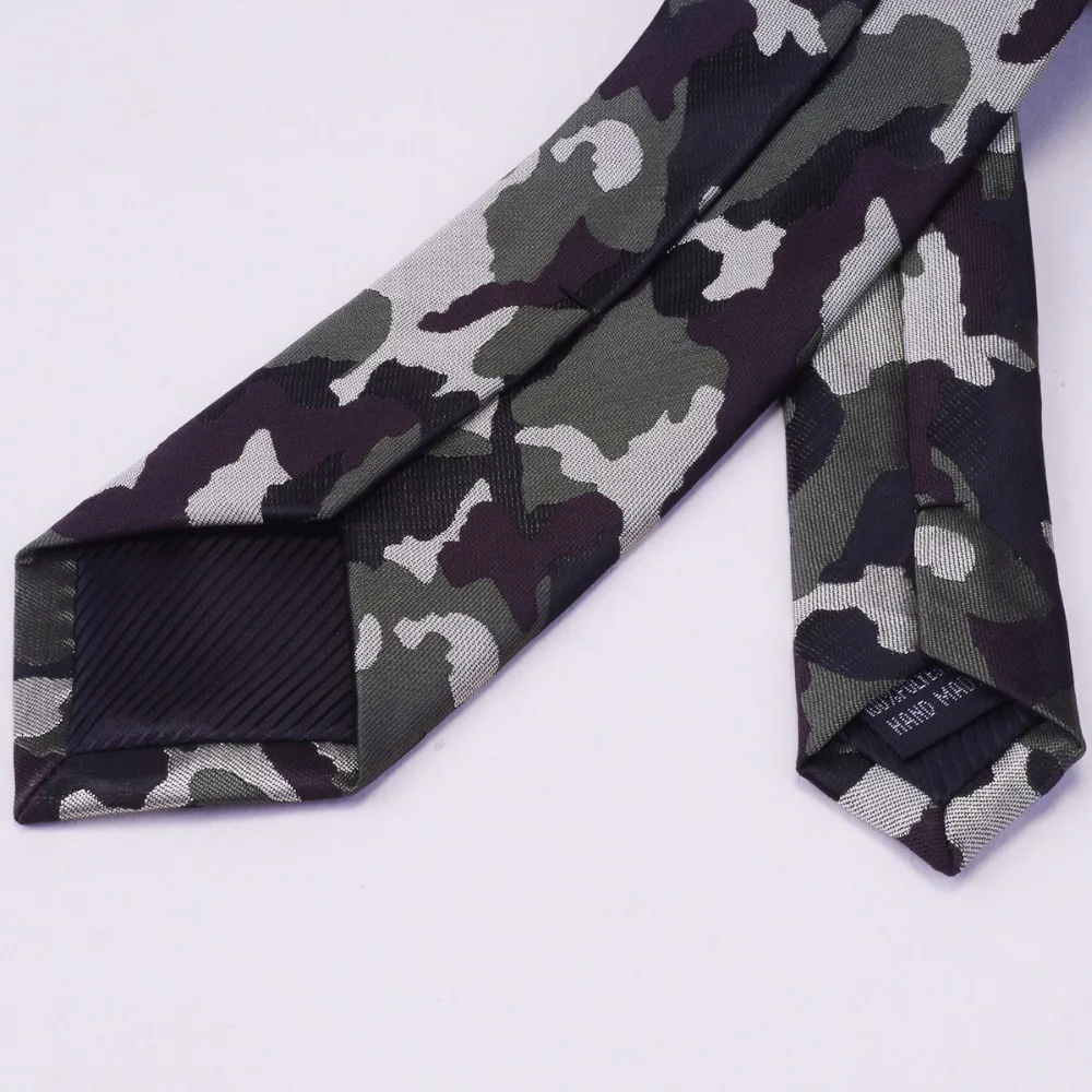 RBOCOTT Hot Sale Mens Slim Tie Camouflage Patterned Ties 6cm Neck Ties Fashion Skinny Tie For Men Wedding Party NeckTies