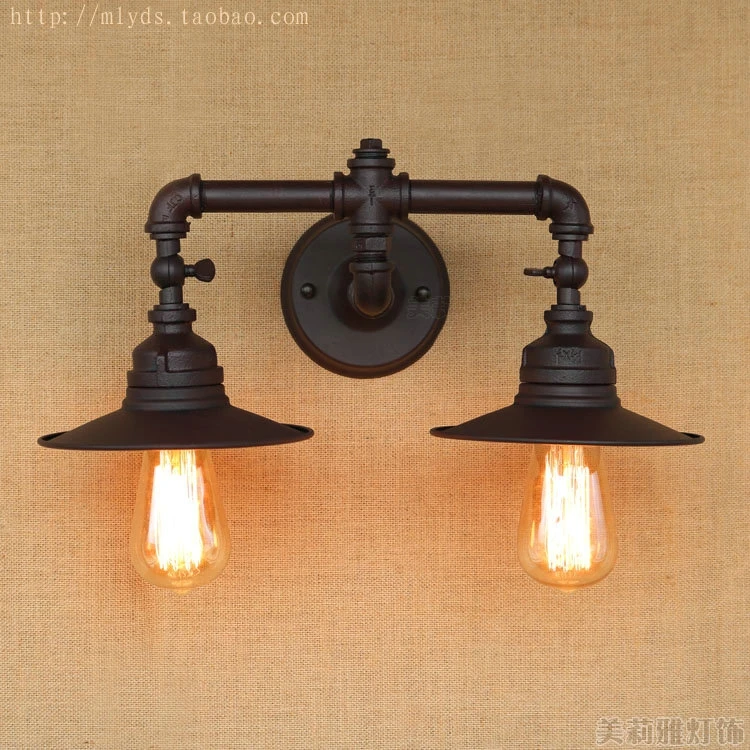 ?American Retro Loft Industrial Wall ? Lamp Lamp Pipe Vintage With 2 ? Lights Lights Fixtures ...