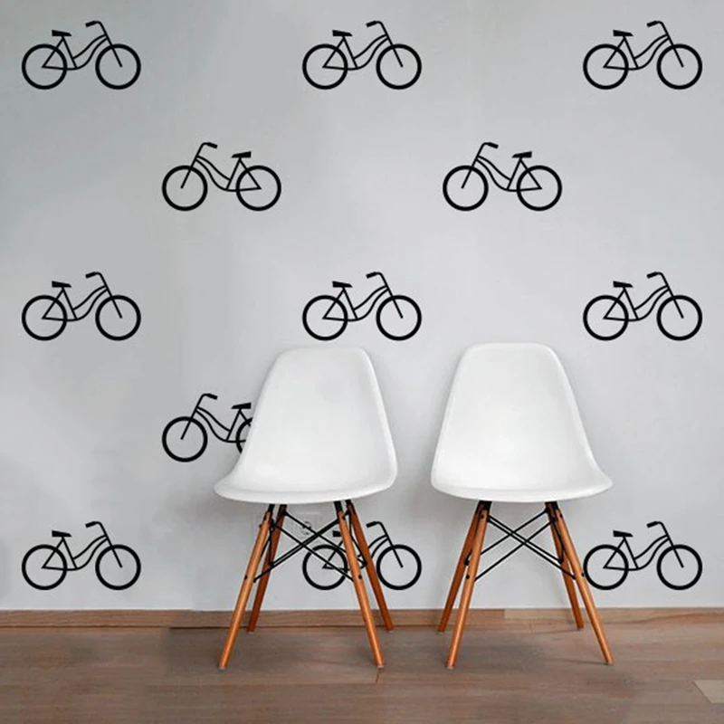 

20 Pcs/Set Modern Cycling Geometric Pattern Vinyl Wall Decals Bicycles Wall Sticker For Home Living Room Decoration