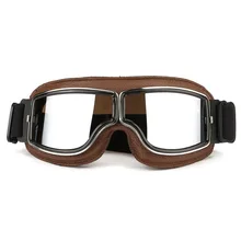 Vintage Motorcycle Goggles Glasses Retro Helmet Eyewear for Harley Motorbike Windproof Anti-UV 4 Color Lens