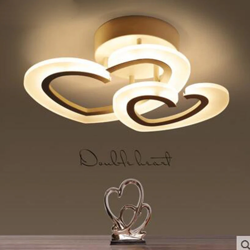 

Led ceiling lamp children room lighting room lighting simple modern creative girl double heart room lighting bedroom lights lamp