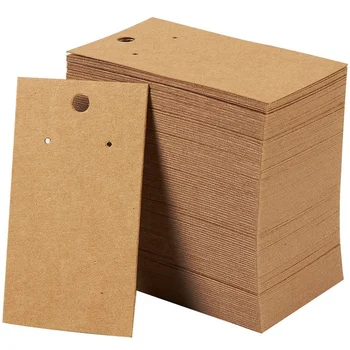 

Cards 200-Pack Earring Card Holder, Earring Display Cards For Ear Studs, Earrings, Kraft Color, 3.5 X 2 Inches