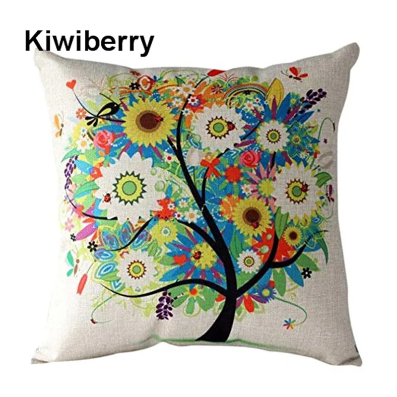 

Kiwiberry Cushion Cover Home Decorative Pillows Tree Flower Floral Printed Sofa Nordic Pillow Home Decoration Accessories