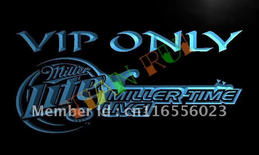 LA408- Miller Time Live VIP Только пива светодиодный неоновый светильник знак | Дом и сад