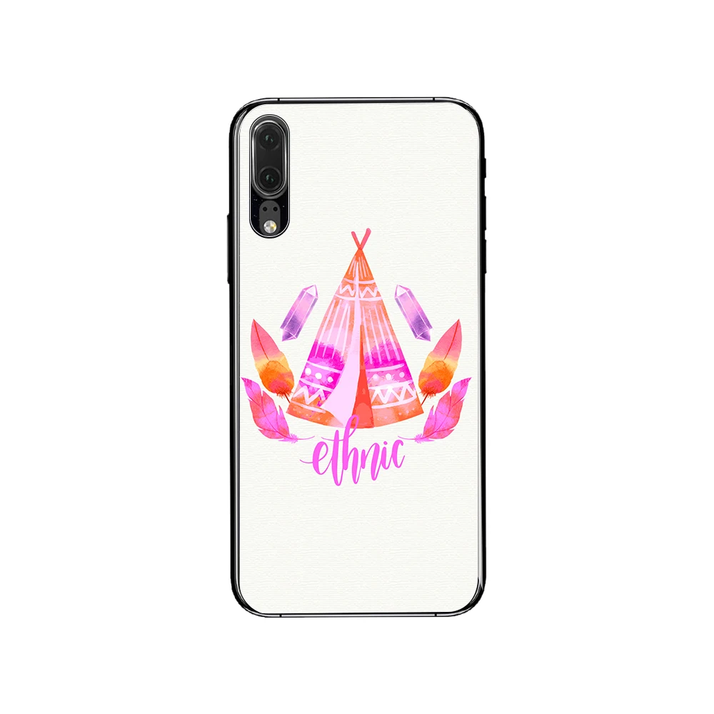 

ELETEIL Abstract Dream Catcher Patterned Phone Case For Huawei P20 Pro Art Feather Forest Oil Painting Back Cover Cases E25