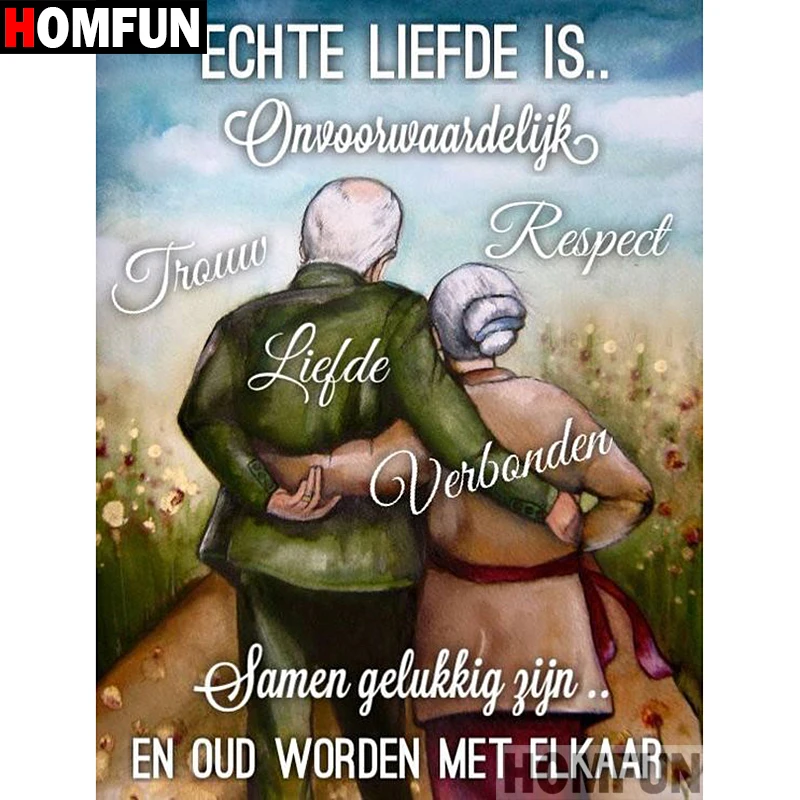 

HOMFUN 5D DIY Diamond Painting Full Square/Round Drill "Old man's back" 3D Embroidery Cross Stitch gift Home Decor A01392