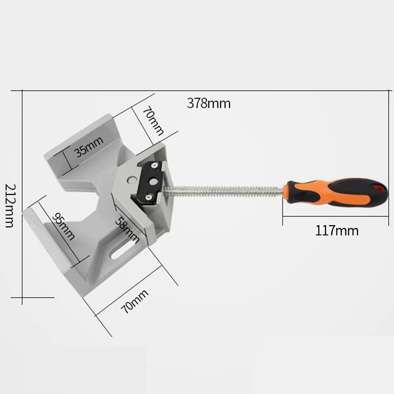 Алюминий одной ручкой 90 градусов правый угол зажим фото рамка угловой зажим тиски для деревообработки Верстаки