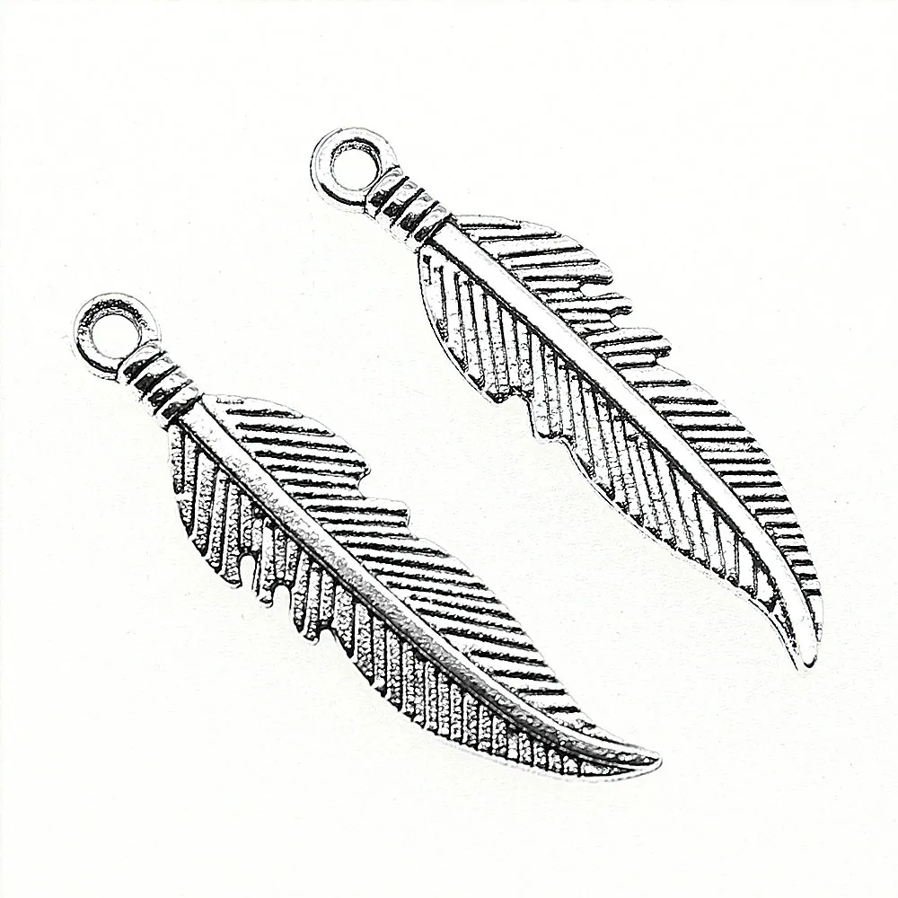 

30pcs Small Feather Charm Feather Charms For Jewelry Making KC Gold Feather Charm For Jewelry Making Accessories 6x25mm
