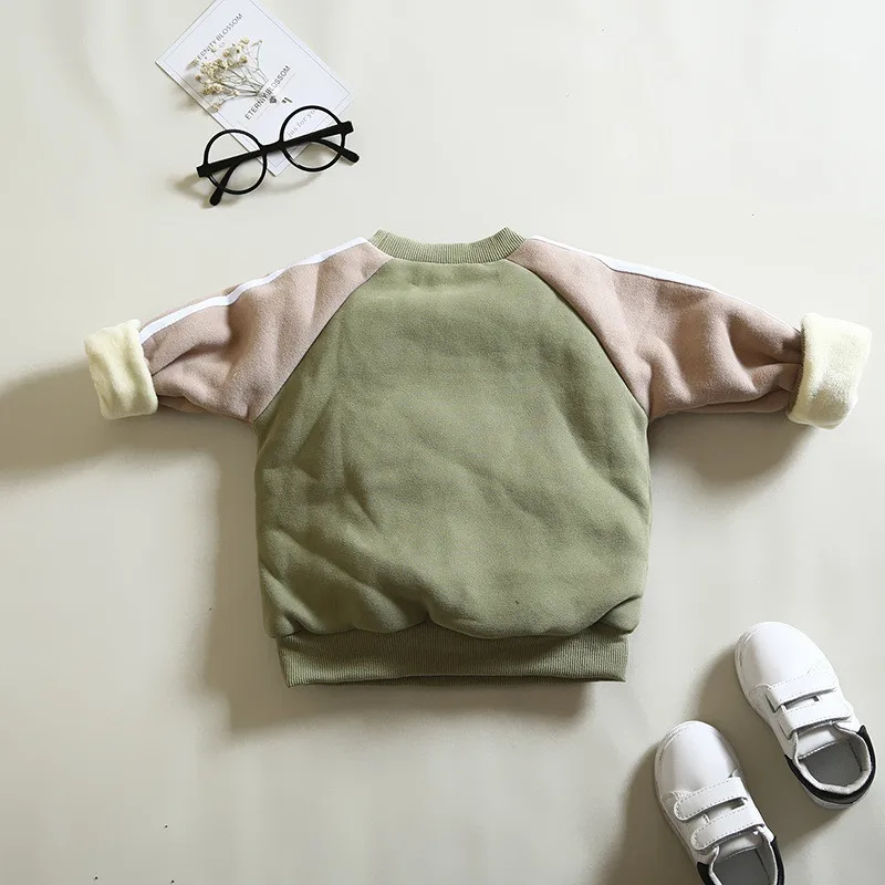 Младенец bibicola утолщенное теплое пальто, наряды флисовые бархатные толстовки осень-зима верхняя одежда для комплекты одежды для новорожденного одежда