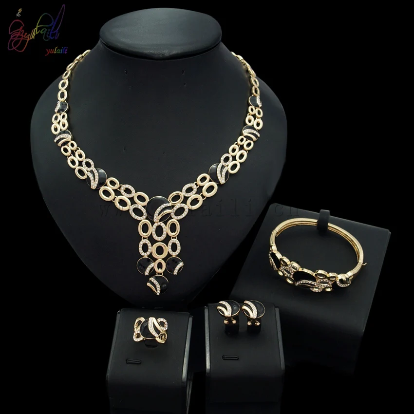 

YULAILI Free Shipping 2017 New Arrival High Quality Zircon Enamel Design Four Jewelry Sets