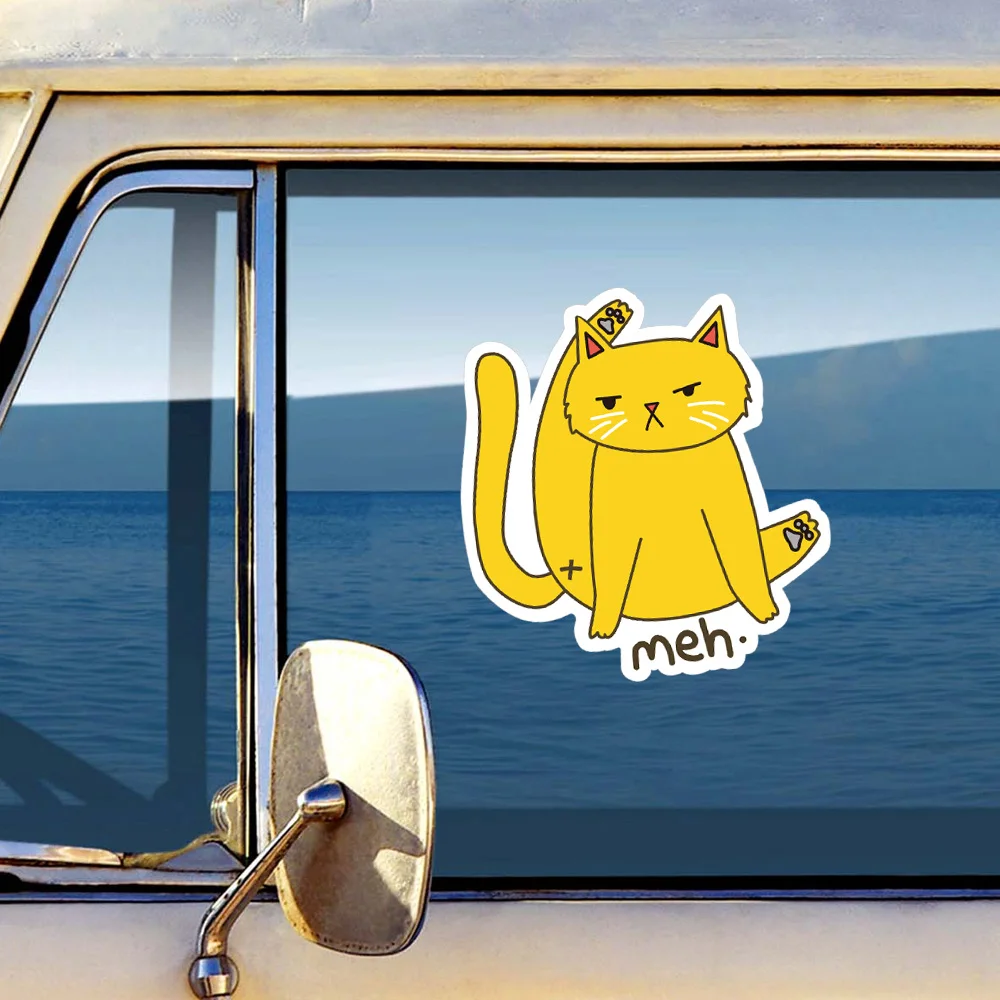 

Yellow Cat Cartoon Car Goods Accessories Window Creative Car Sticker Vinyl Auto Motor Bumper Decor Car Styling Waterproof Decals