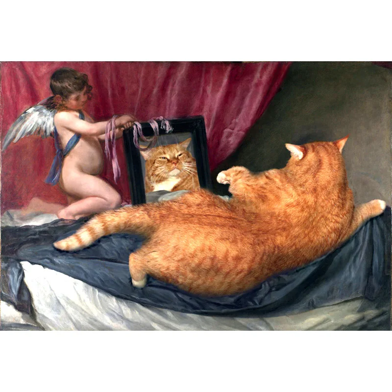 

Fantasy Fat Cat Art Full Square Drill Cartoon Fantasy 5D Diamond Painting Full Round Drill Home Decoration Resin 3D Embroidery
