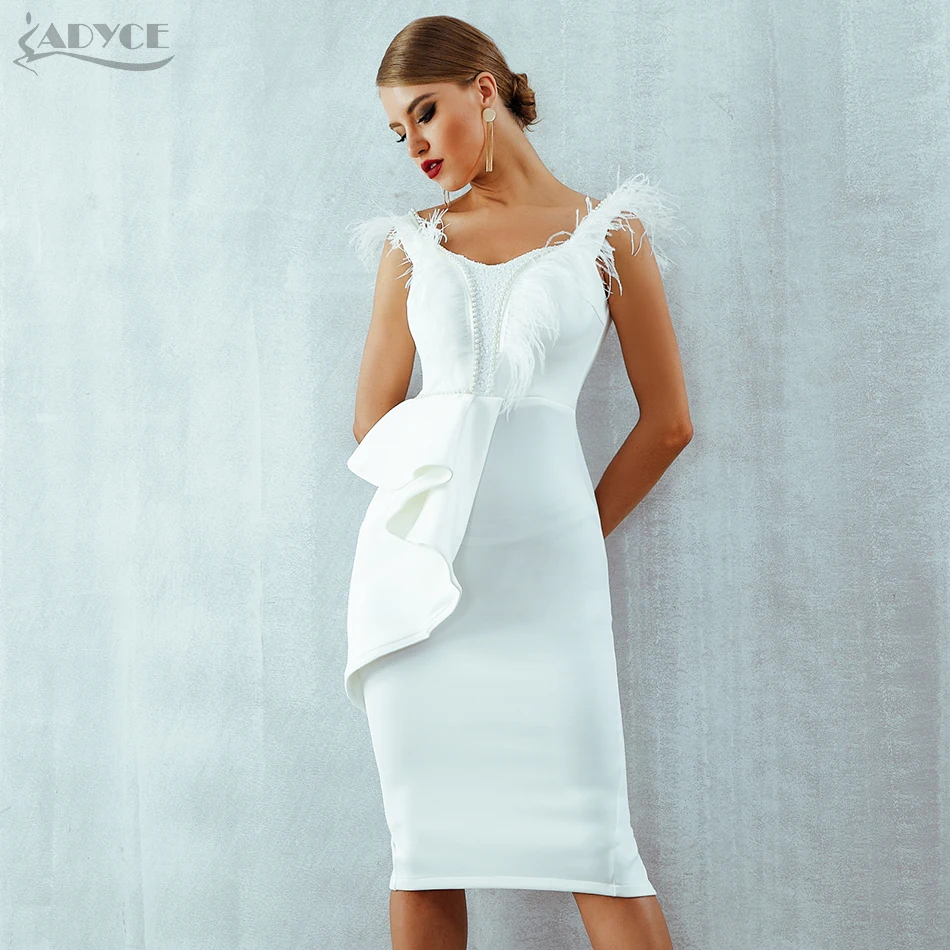 ADYCE 2018 New Summer Women Dress Black White Slash Neck Short Sleeve Feather Pearl Runway Celebrity Evening Party Dress Vestido ADYCE 2018 New Summer Women Dress Black White Slash Neck Short Sleeve Feather Pearl Runway Celebrity Evening Party Dress Vestido