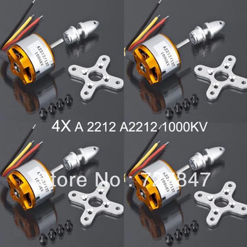 

LHM003 A2212/13 KV1000 Brushless Motor Quad rotor Multi-copter and RC Aircraft (4pcs) +Free shipping