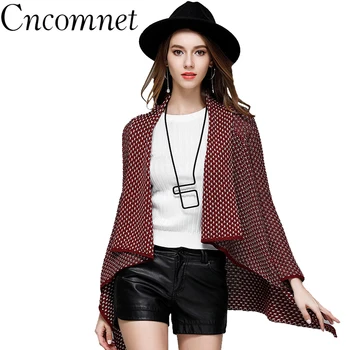 

Knitting Cardigans Cotton Geometric Printed Long Sleeve Irregular Sweaters Outwear 2018 Fashion Autumn Winter Women Outwear