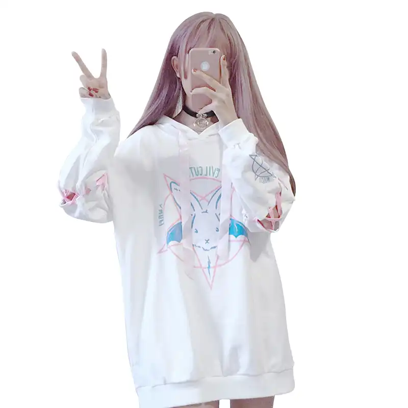 girl in oversized sweatshirt