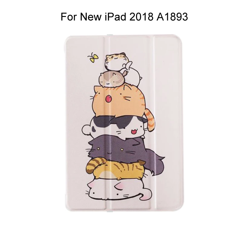 Милый мультяшный чехол Kawaii Akita с Умной подставкой, для iPad Mini 1 2 3 4, чехол для нового iPad Air 1 2 - Цвет: Cats for iPad 2018