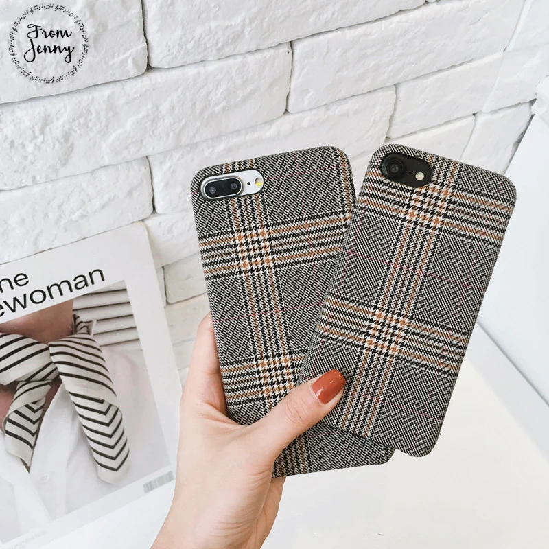 От Jenny Grid тканевый чехол Capas для iPhone 7 7plus 6s 6plus 8 8plus элегантный мягкий задней панели