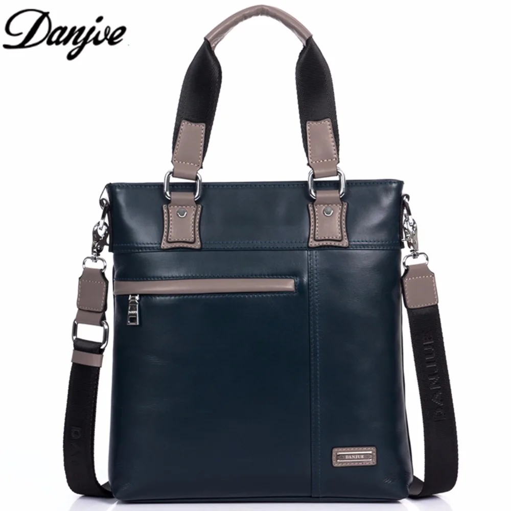 

DANJUE Men Bag Messenger Leather Top Handles Cow Leather Bags Mens Briefcase 2 Colors Laptop Business Chic Shoulder Bags 8715-2