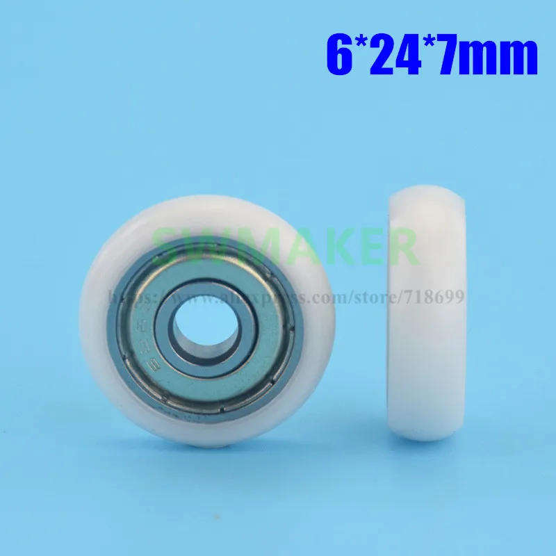 Polia de Rolamento com Câmera Esférica Rolo de Poliformaldeído Pom Gaveta 6x24x7 mm m6 x 24x7 mm 10 Peças - Imagem 4