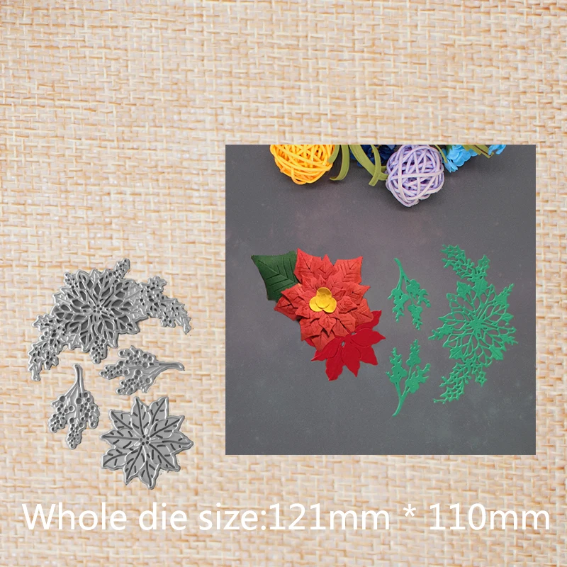 

Flower leaves metal cutting dies Scrapbooking paper card make album envelope decorative embossing stencil 121*110 mm