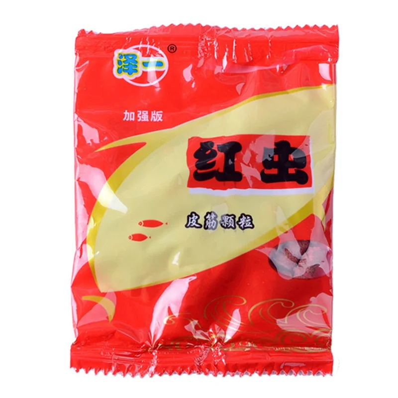 

1 Bag Fishing Bait Red Worm Grain With Rubber Band Carp Lure Particle Tackle Smell Insect fishing Accessories