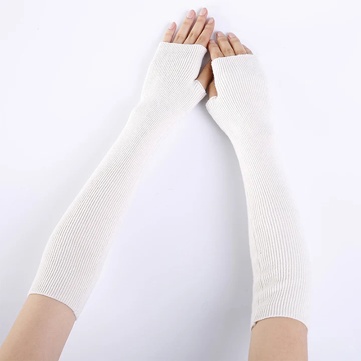 YOZIRON новые модные женские белые зимние кашемировые перчатки без пальцев Весна Осень Зима теплые взрослые варежки теплые перчатки